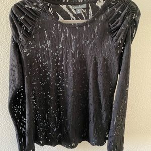 Black distressed long sleeve shirt
